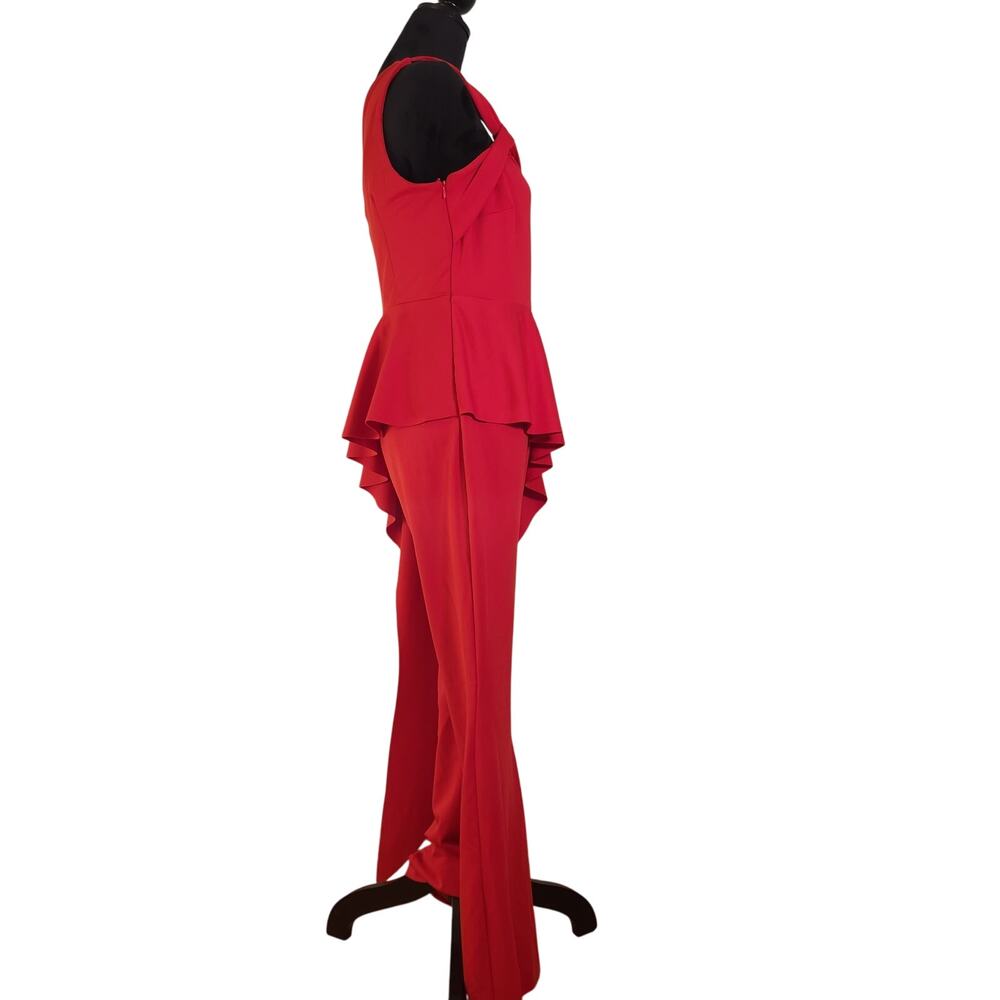NEW YORK & COMPANY NWT Red Asymmetric Jumpsuit, Size Medium - Picture 7 of 16
